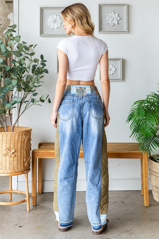 Quilted Side Jeans *Final Sale*