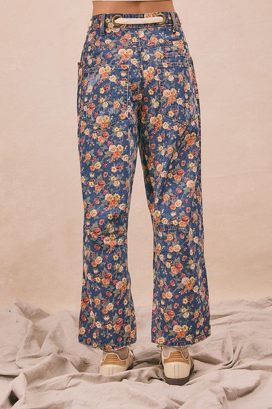 Turn the Page Floral Jeans