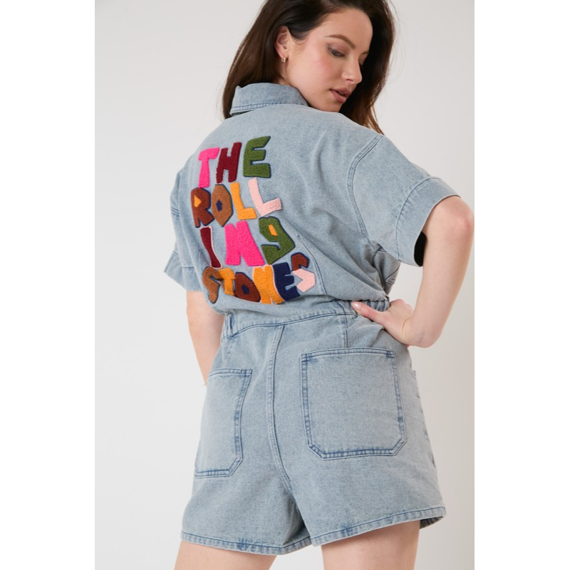 Start Me Up Denim Romper