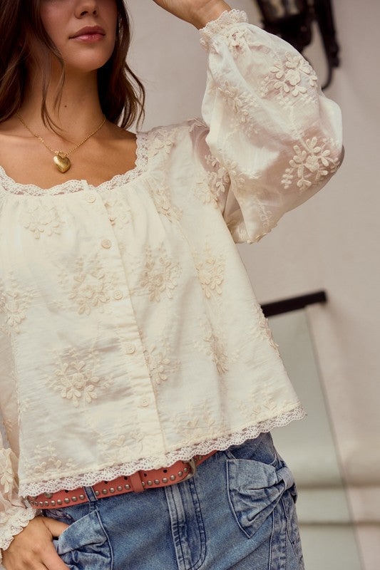 Willow Embroidered Top
