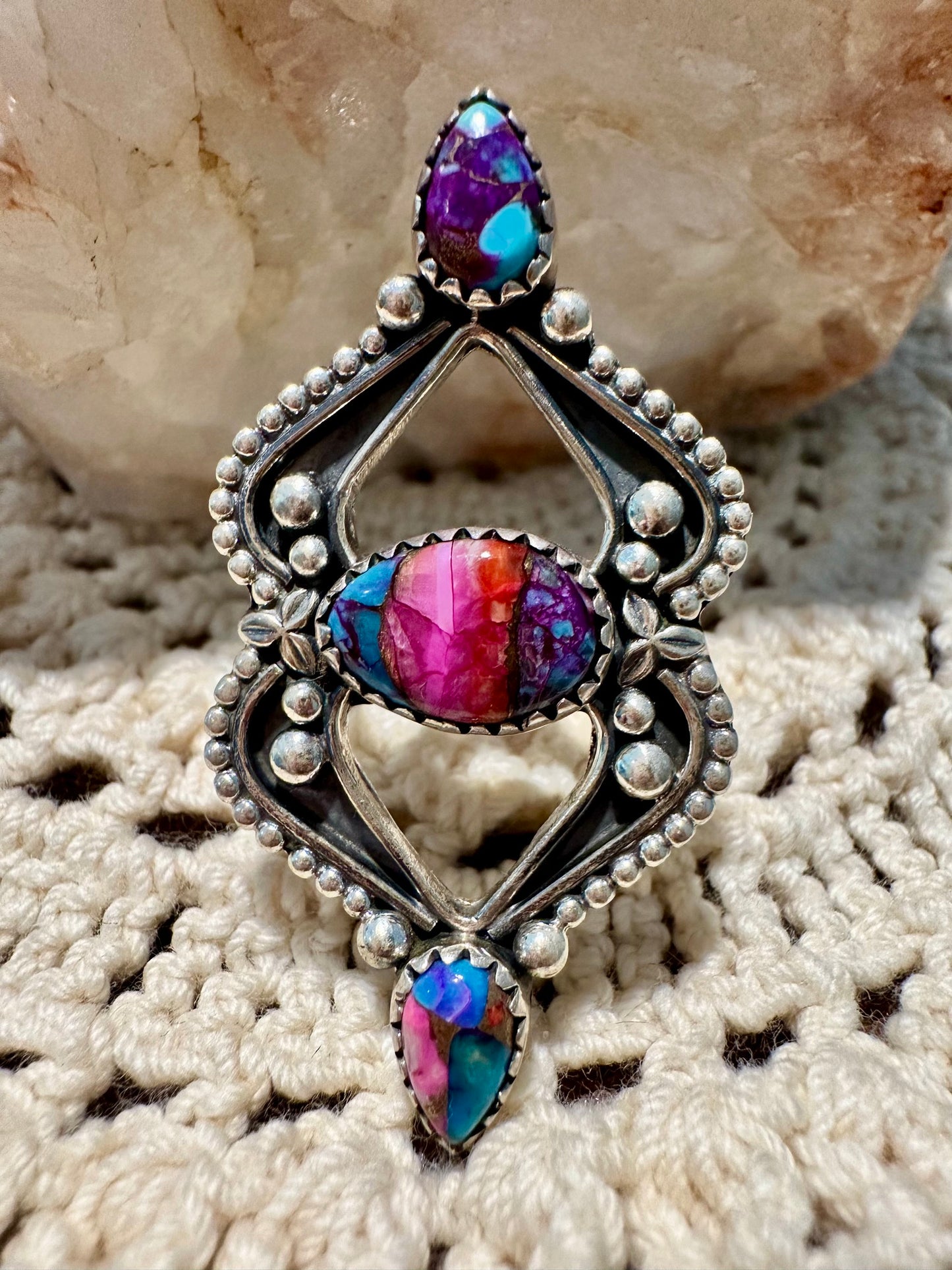 Triple Dahlia Ring