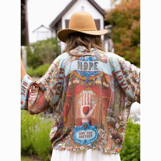 Love Language Cropped Kimono