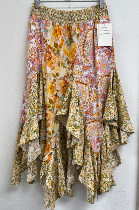 Floral Asymmetrical Hem Skirt