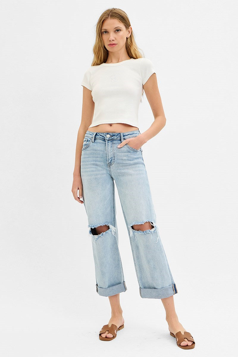 Risen Cuffed Boyfriend Jeans
