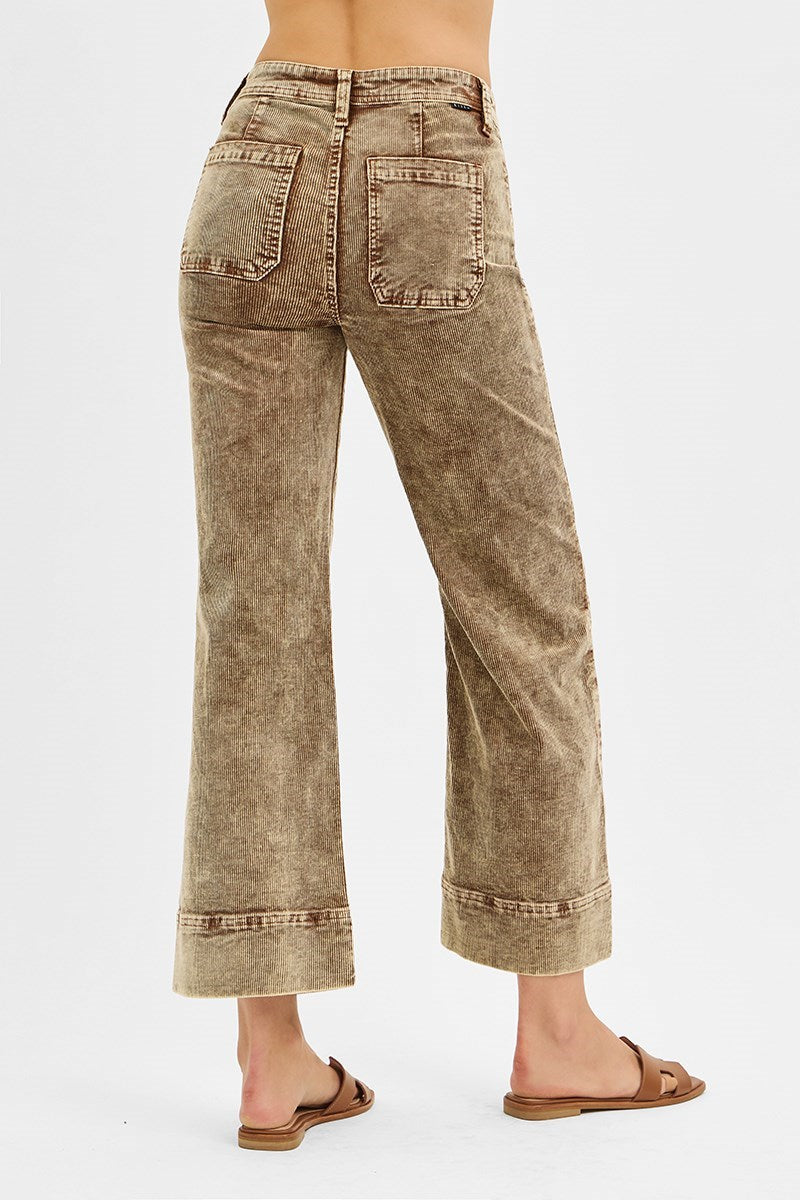 Mocha Cropped Corduroy Pants