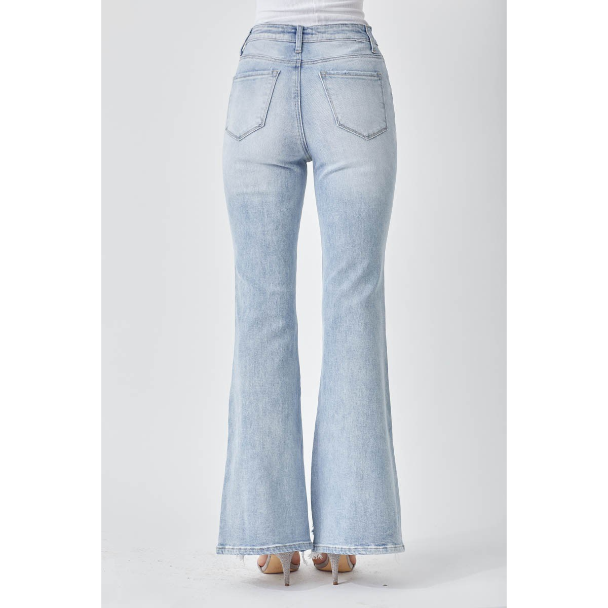 Risen Side Slit Light Wash Flares *Final Sale*