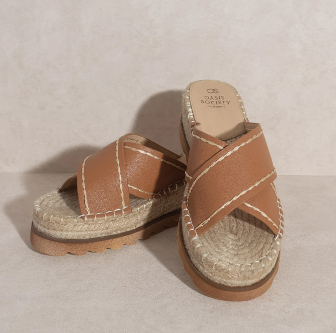 Brown Strappy Platform Sandals