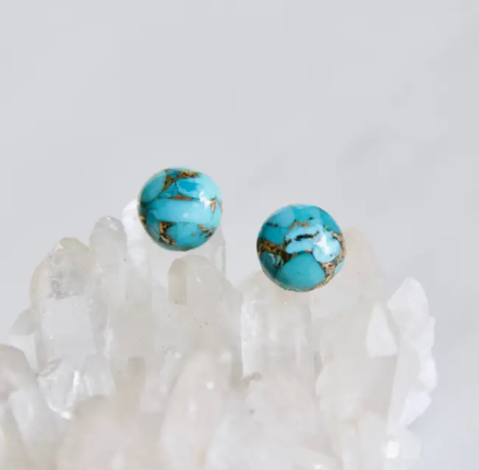 Mesa Blue Turquoise Stud Earrings