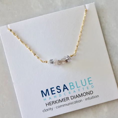 Mesa Blue Herkimer Nugget Necklace