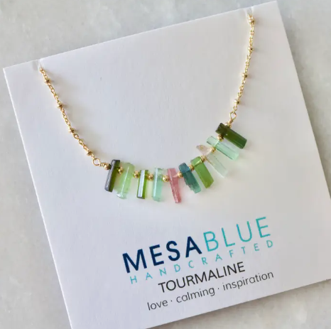 Mesa Blue Tourmaline Fringe Necklace