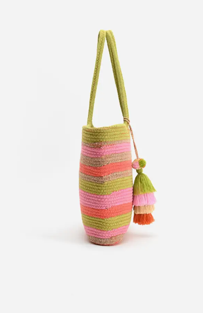 Recycled Cotton Striped Tote Bag