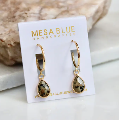 Mesa Blue Gemstone Hoop Earrings