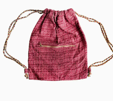 Kantha Drawstring Backpack