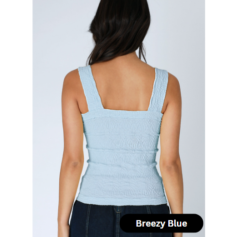Textured Square Neck Tank Top