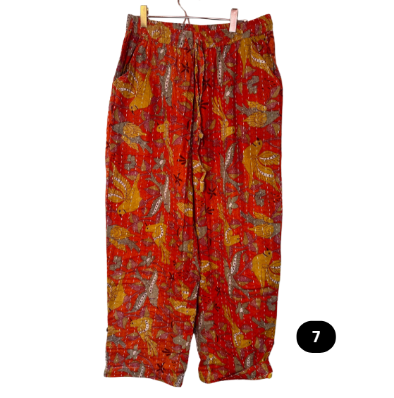 Cuffed Ankle Kantha Pants