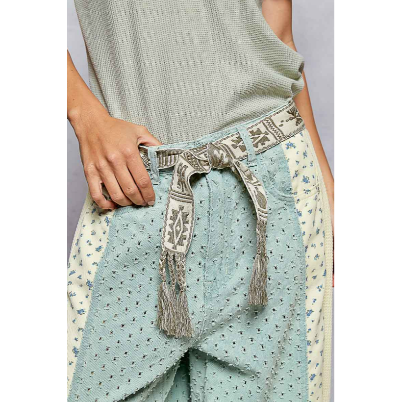 Aztec Patterned Self Tie Belt