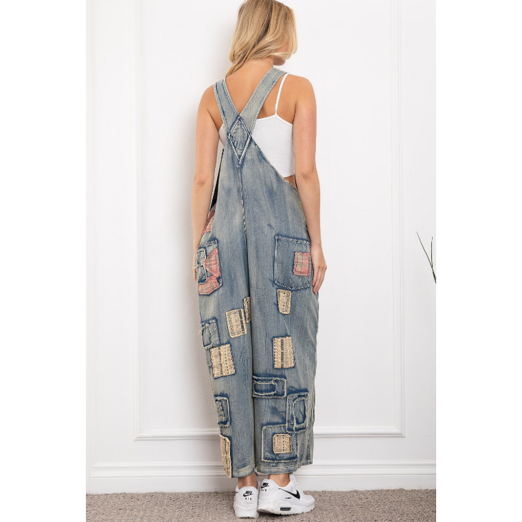 Shake It Up Patchwork Overalls