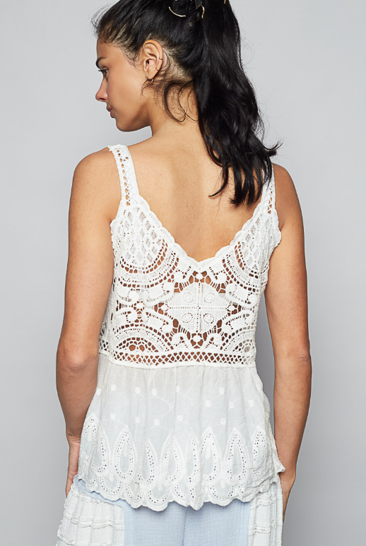 Crochet & Eyelet Tank