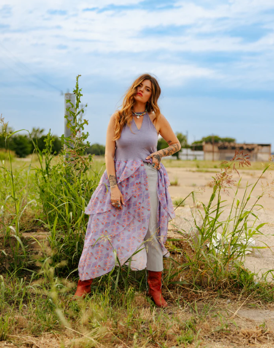 Lilac Fields Maxi Top