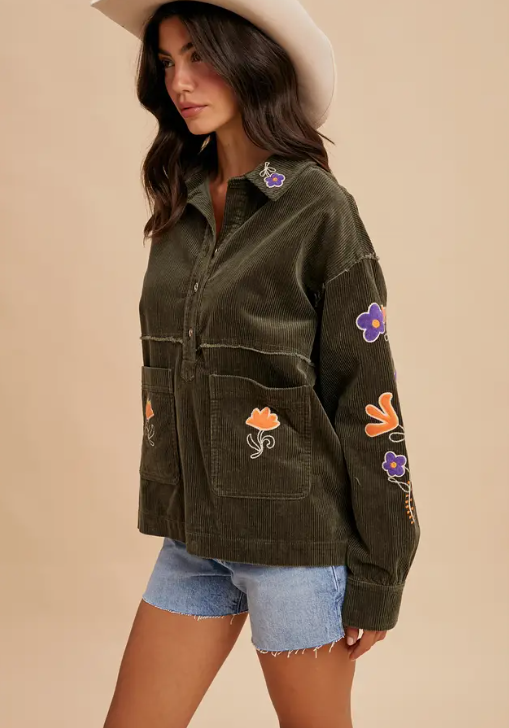 Vintage Vines Corduroy Pullover