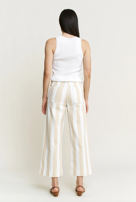 Mica Denim Striped Crop Jeans