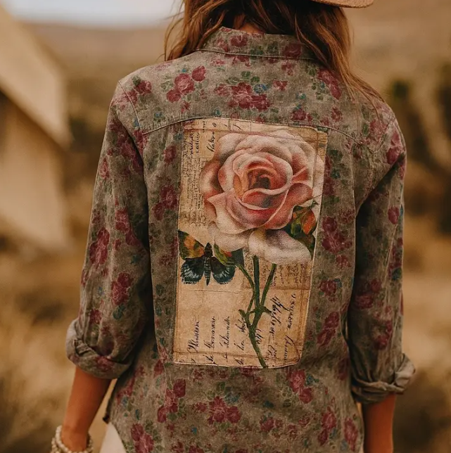 Vintage Floral Button Down Top