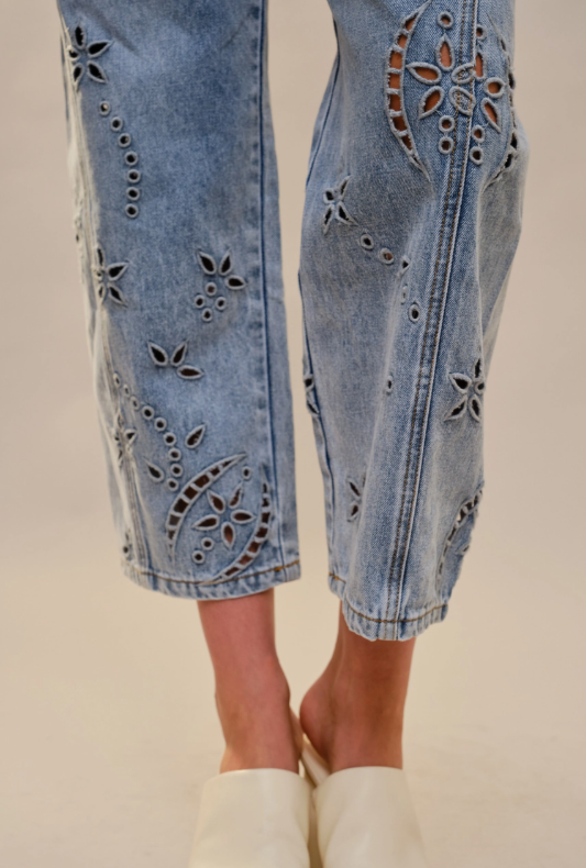 Walk On By Floral Jeans