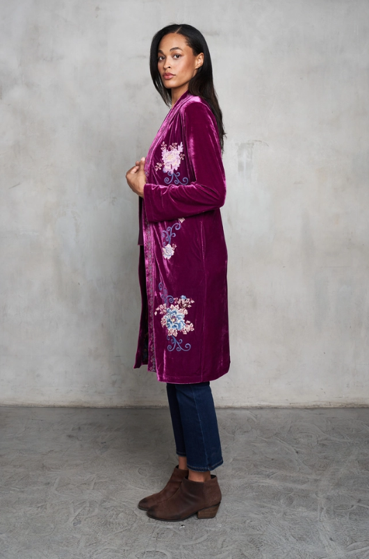 Mazzy Velvet Embroidered Duster *Final Sale*