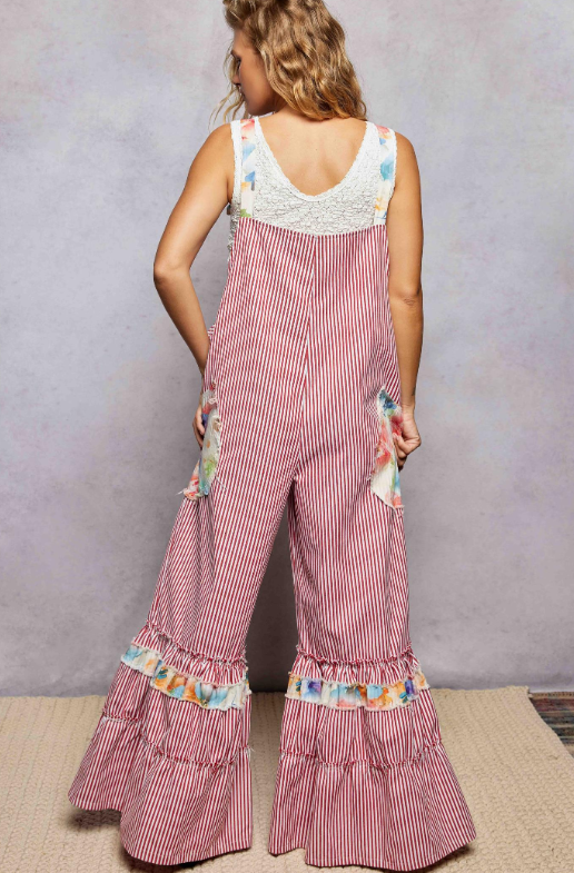 Sugar Town Striped Overalls