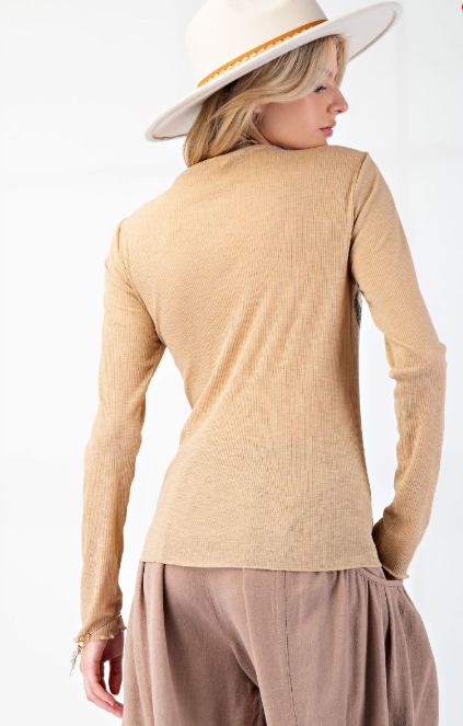 Butterfly Ribbed Knit Top *Final Sale*