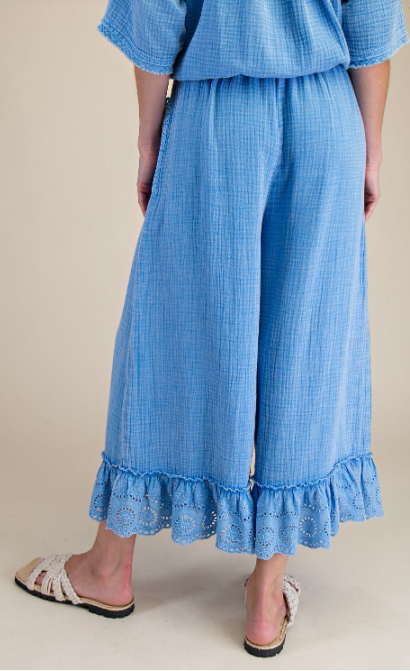 Meadow Mist Eyelet Trim Pants