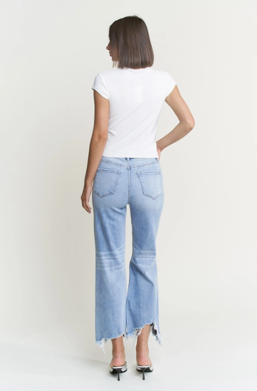 Mica Light Wash Crop Flare Jeans