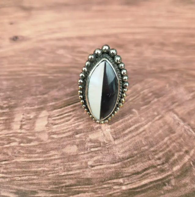 Black & White Abalone Ring