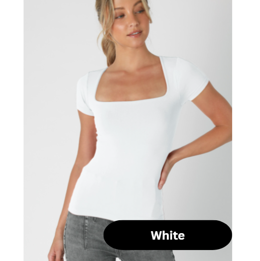 Short Sleeve Square Neck Top