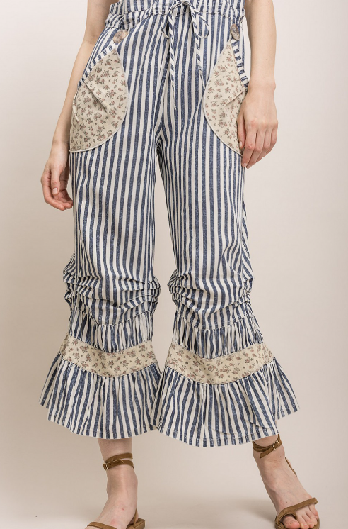 Love Train Striped Overalls