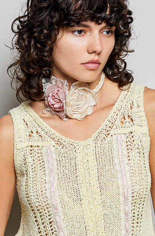 Two Flower Crochet Belt
