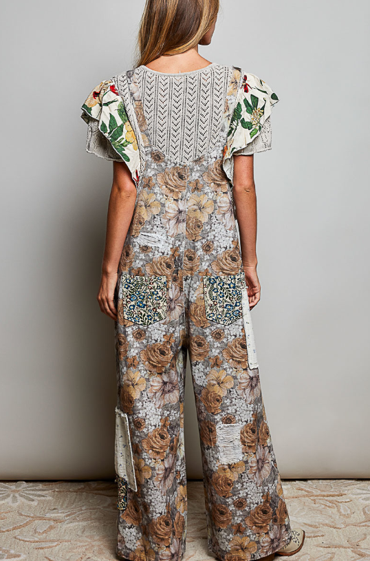 Ramble On Floral Overalls
