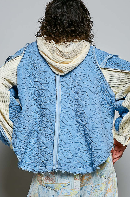 Blue Quilted Pullover Jacket *Final Sale*