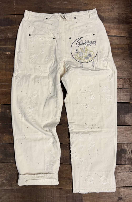 Peace and Love Jeans -Parchment