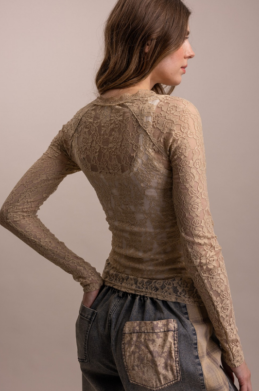 Long Sleeve Lace Tops