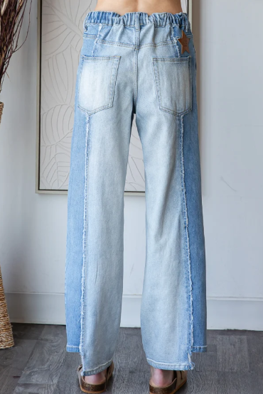 Frayed Panel Jeans *Final Sale*