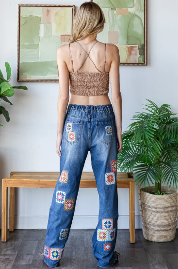 Crochet Patch Jeans *Final Sale*