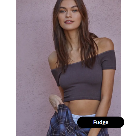 Ribbed Off Shoulder Crop Top