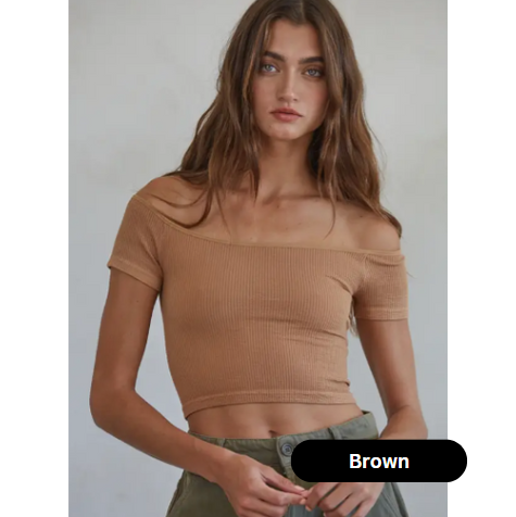 Ribbed Off Shoulder Crop Top