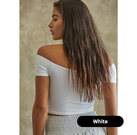 Ribbed Off Shoulder Crop Top