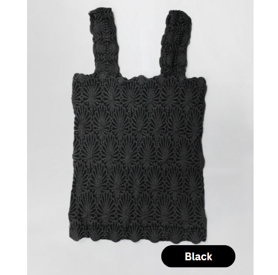 Textured Square Neck Tank Top