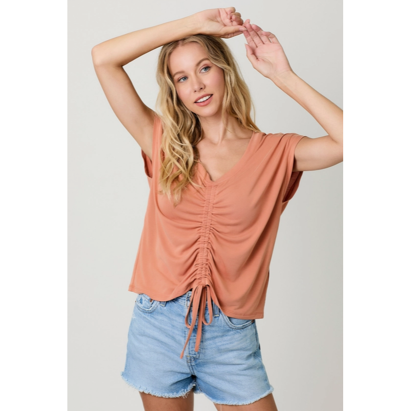 Front Ruche Modal Tops