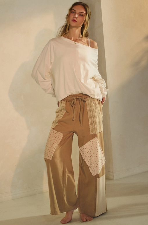 Faded Skies Patchwork Pants