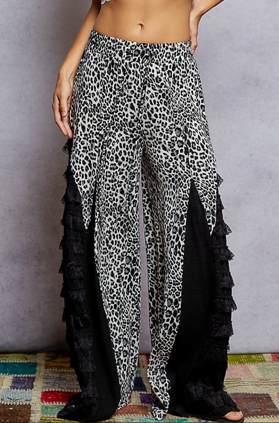 Wild Soul Leopard & Lace Pants