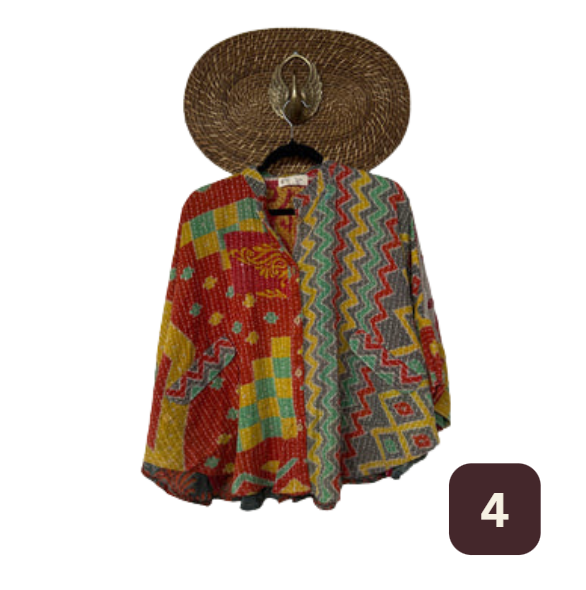 Free To Be Crop Kantha Top